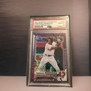 Bowman Chrome Prospect Emmanuel Rodriguez BCP-207 Purple Mojo Refractor PSA 10